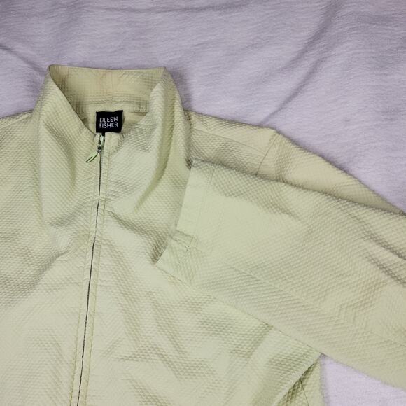 Eileen Fisher Jacket Womens Sz Small Green Fall Winter Collared Exercise Gym - Picture 16 of 16